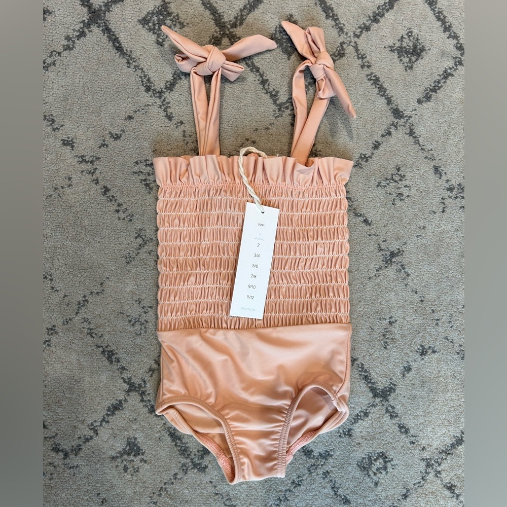 NWT Dusty Pink Minnow Bathing Suit - size 1